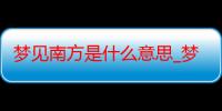 梦见南方是什么意思_梦见南方好不好-周公解梦